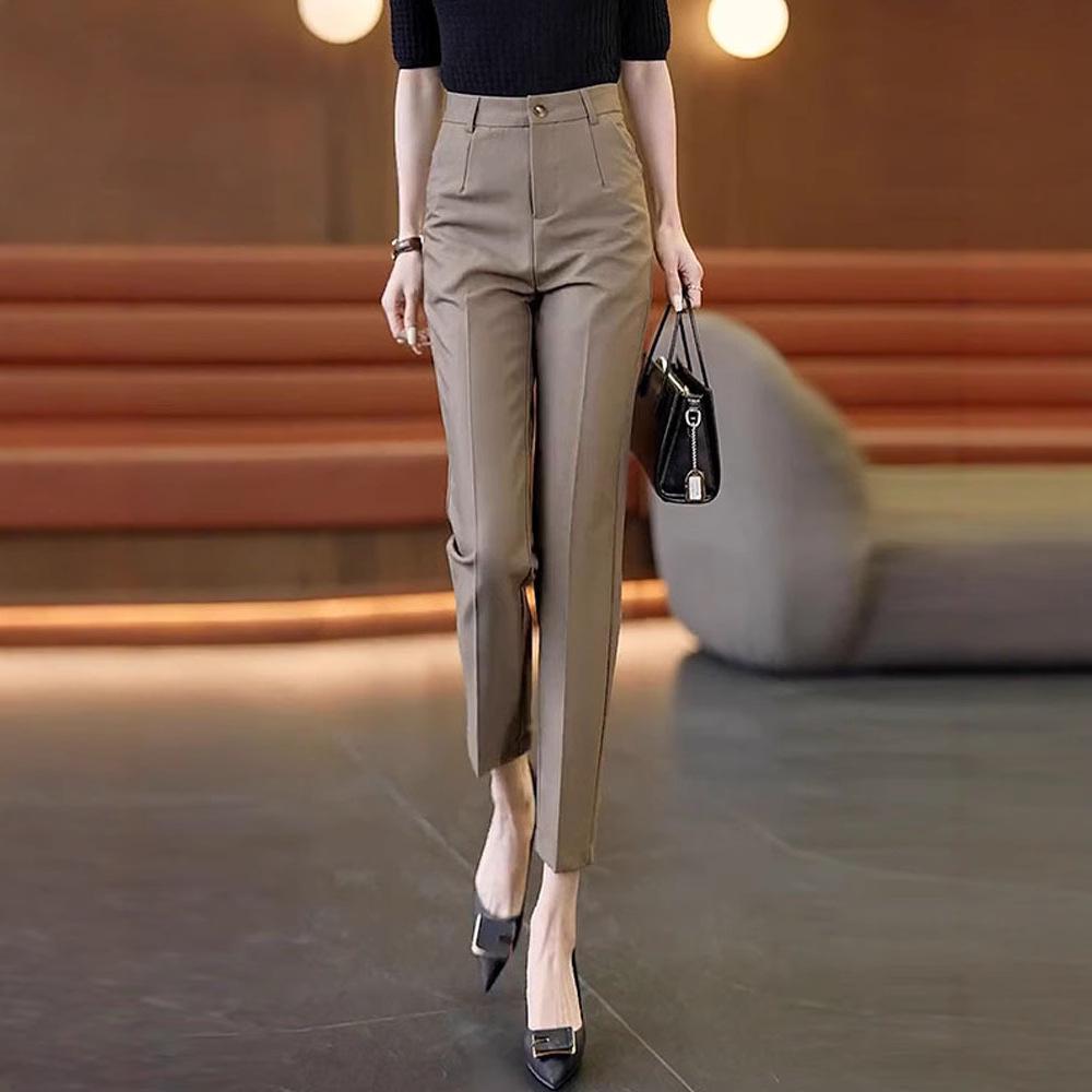Women's High-Waist Slimming Harem Cigarette Pants - Spring/Autumn 2025 Collection