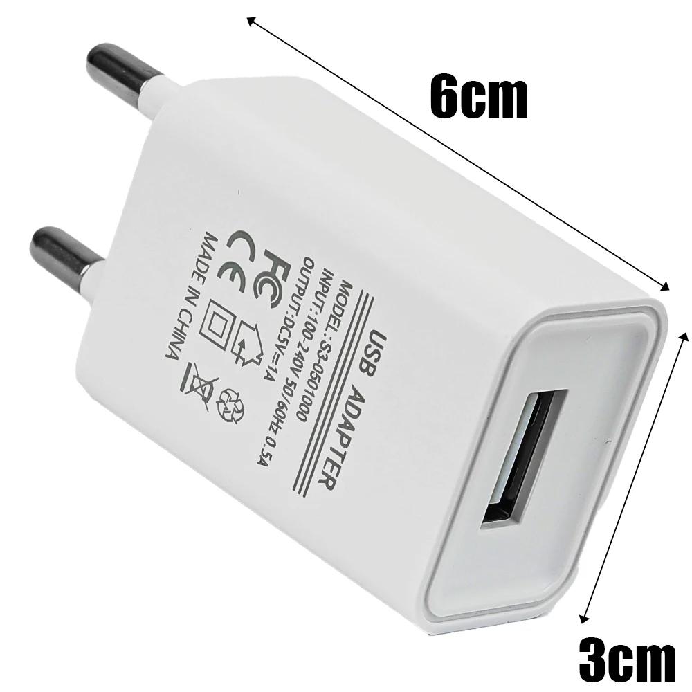 EU Plug 5V 1A Universal USB Wall CellPhone Charger Portable Charging Block Travel Power Adapters For IPhone IPad Samsung Xiaomi