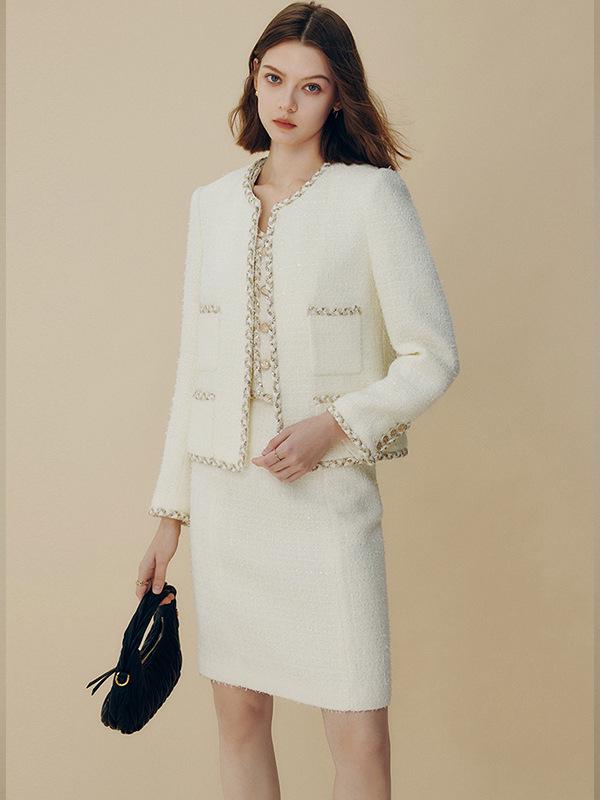 2025 New Arrival Women's Elegant French Chic Tweed Short Suit Jacket