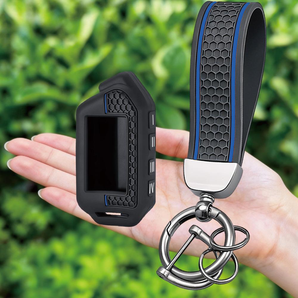 Keychain Silicone Key Case Cover LCD Remote Shell for Scher-Khan Mobicar 1 2 3 A B M10 M20 Two Way Car Alarm System Accessories