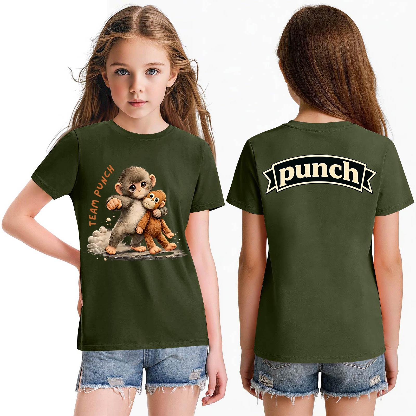 

Children s Short Sleeve Tops Casual Print T Shirt Round Neck Pullover Blouse 100 армия зеленый