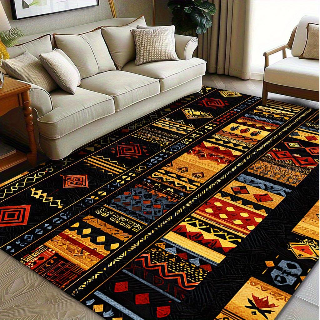 Traditional Style Carpet Ethnic Home Decor Rug Brightly Colored Non-slip Mat for Living Room Studies Bedrooms Terraces Etc