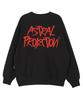 ASTRAL PROJECTION Graffiti Lettering Oversized Drop Shoulder Sweatshirt_Black