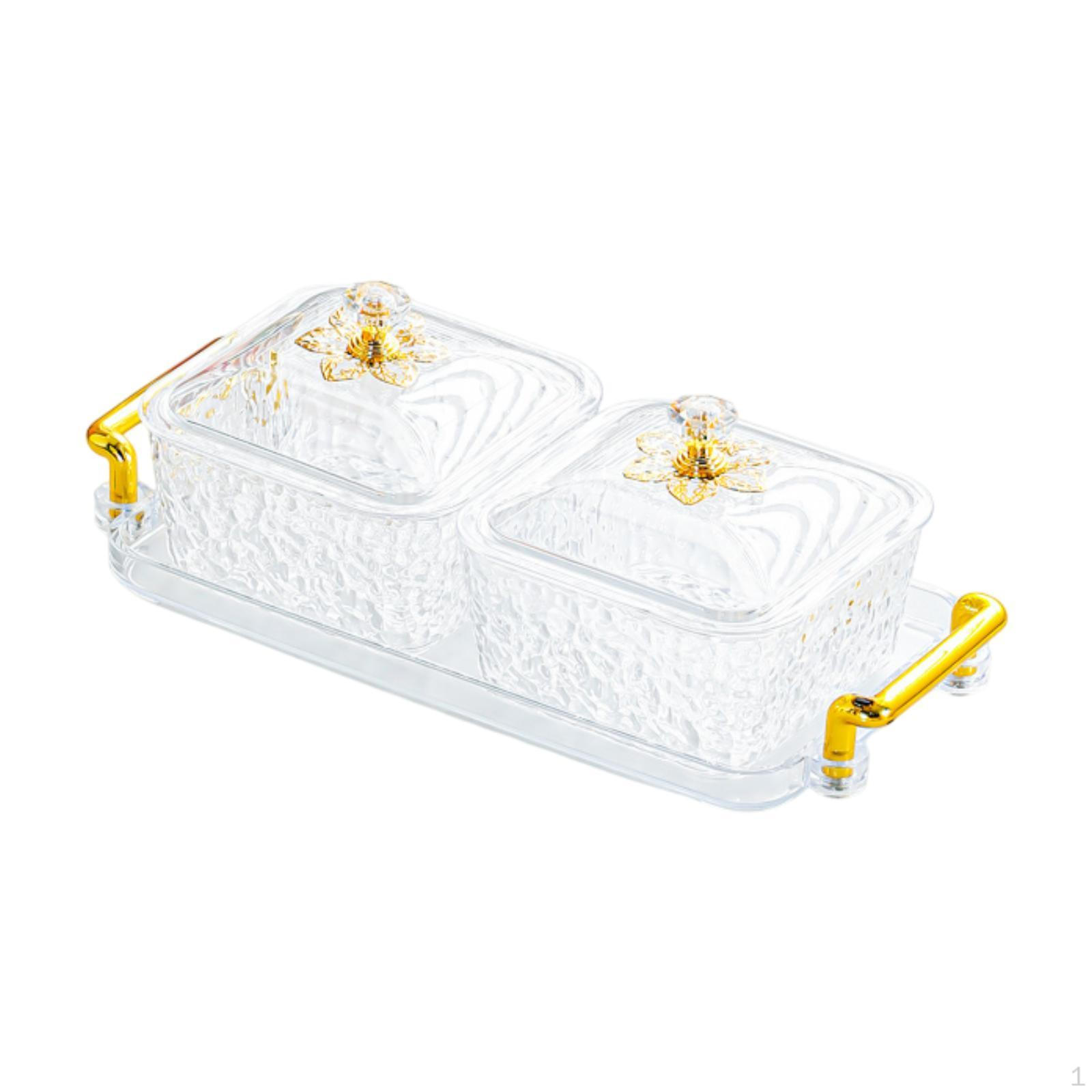 

Набор тарелок для сухофруктов, закуска, контейнер для хранения продуктов, декоративная миска для конфет, приправа Clear 2 Grid