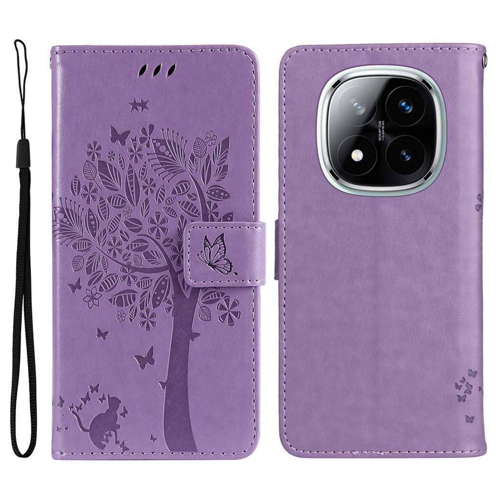 For Xiaomi Redmi Note 14 Pro+ 5G/Note 14 Pro 5G/Poco X7 5G Phone Case with Stand Cat Tree Pattern Leather Wallet Mobile Cover