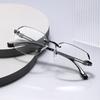 Popular Anti-blue Reading Glasses Fashionable Frameless Plain Diamond Men's and Women's Polygonal Reading Glasses