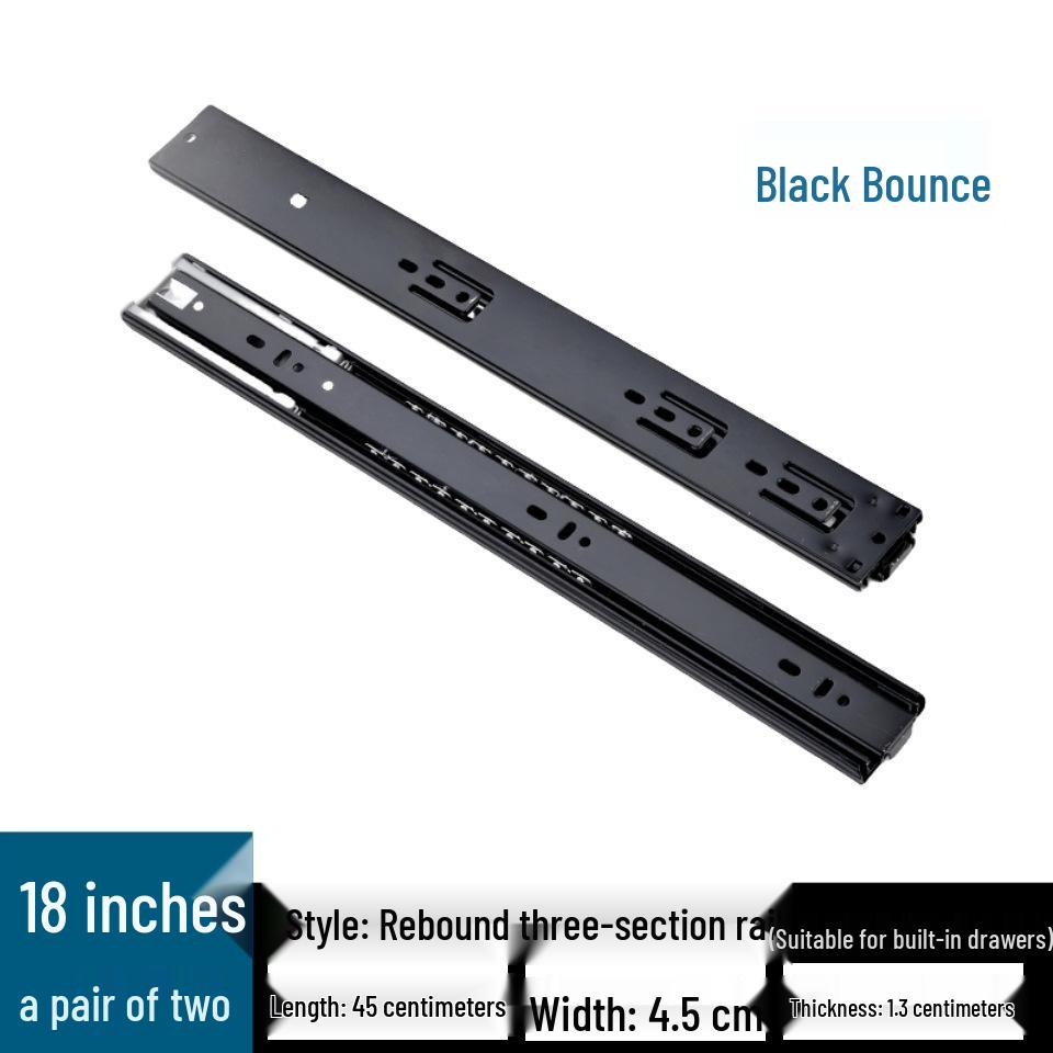 Stainless Steel Silent Ball Bearing Drawer Slides with Three-Section Damping Rails