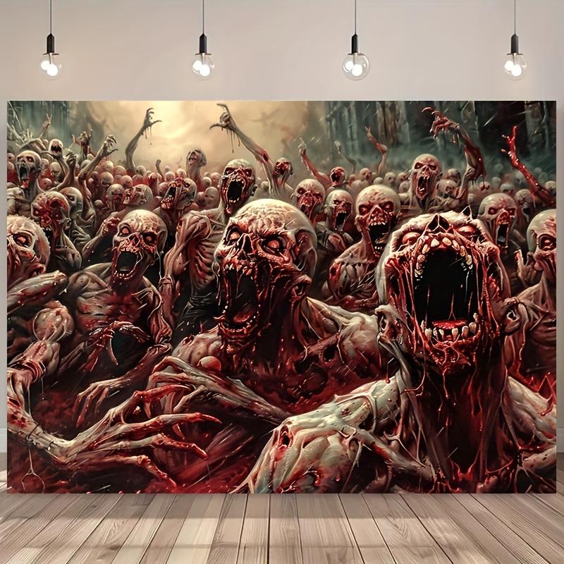 Zombie Vampire Apocalypse Background Cloth Halloween Party Background Horror Theme Decoration 150X100