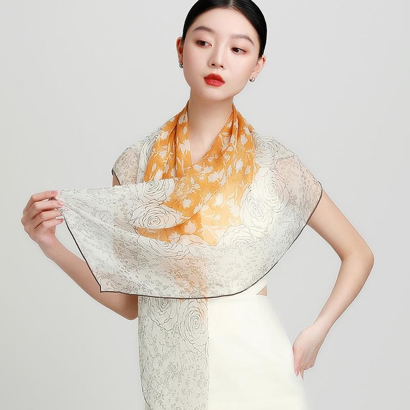 Handmade 100% Mulberry Silk Square Scarf Shawl