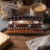 European and American Style Retro Wood Bead Coconut Shell Bracelet Hot-selling Beaded Elastic Set Bracelet Men's Spot
