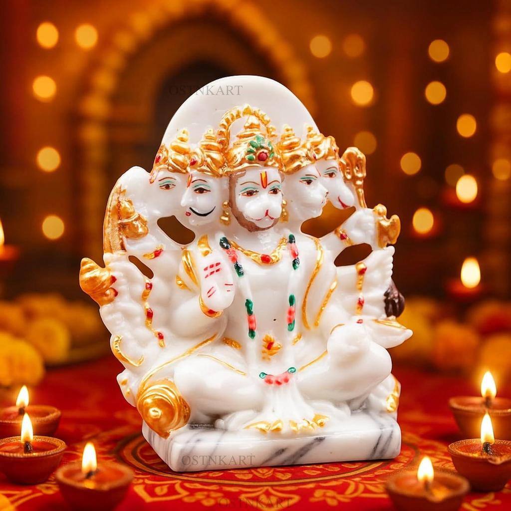 Hanuman Ji Murti Panchmukhi Hanuman for Door Entrance Temple Home & Office Decor Living Room Decoration Gift