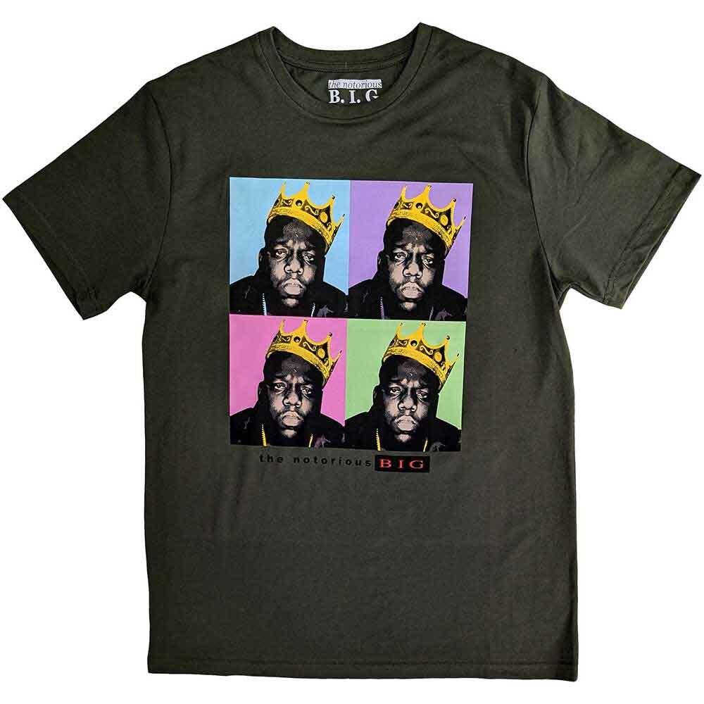 Biggie Smalls Crown Pop Art T-Shirt Green New Unisex T-Shirt M