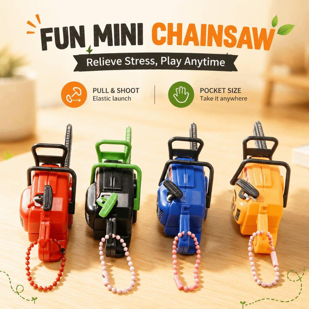 Plastic Power Saw Bag Pendant Pull Rope Logging Saw Toy  Gift Toy Key Decor