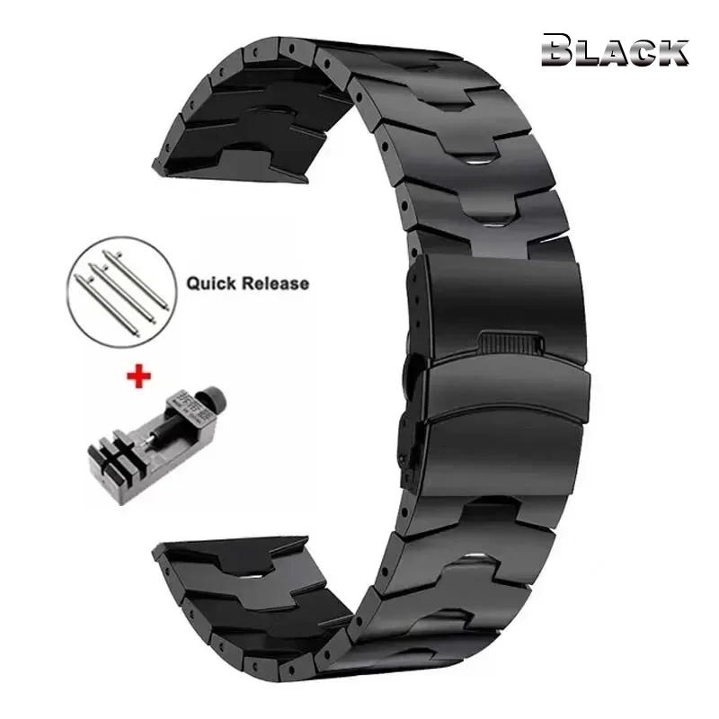 22mm Titanium Strap for Huawei Watch 5 46mm GT5 3Pro GT4/4Pro Band for Samsung Galaxy Watch 3 45mm Gear S3 Luxury Metal Bracelet
