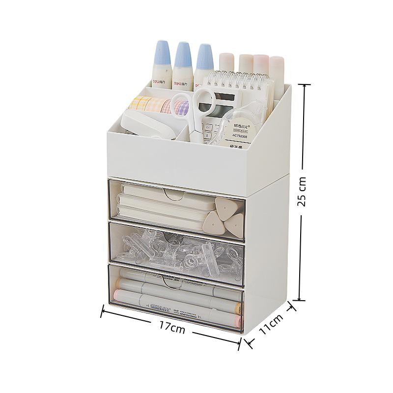 Transparent Desktop Drawer Storage Box - Stackable Organizer for Cosmetics & Stationery