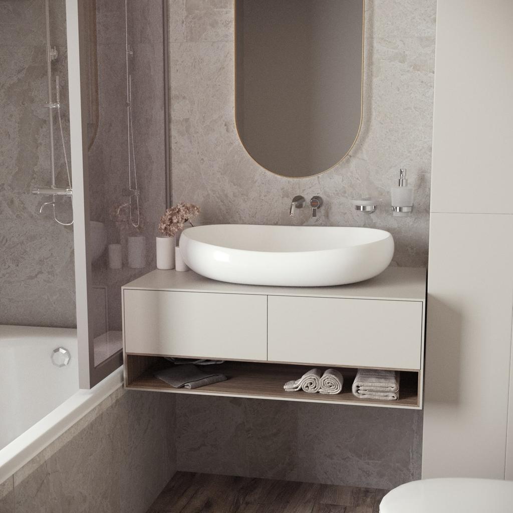 Helmken 50263000 Countertop Washbasin (63 x 42) White