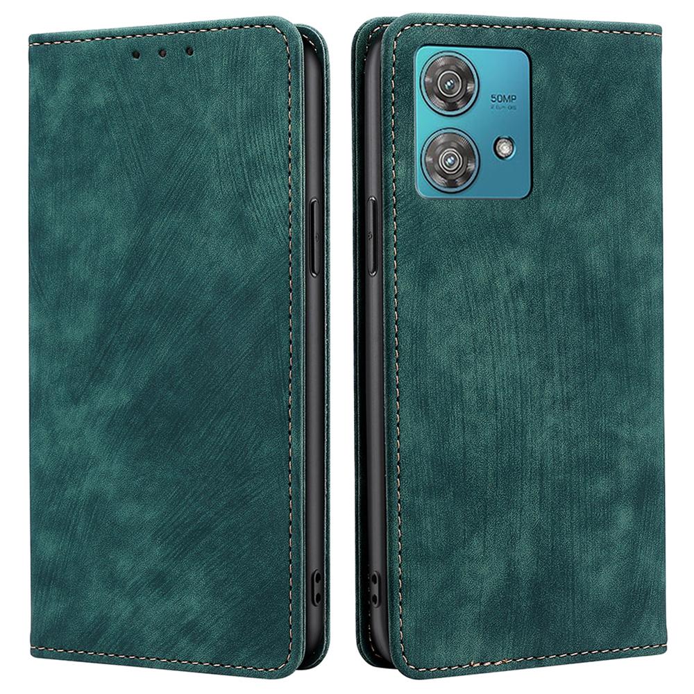 

For Motorola Edge 40 Neo 5G Case PU Leather Wallet Phone Cover with RFID Blocking Green