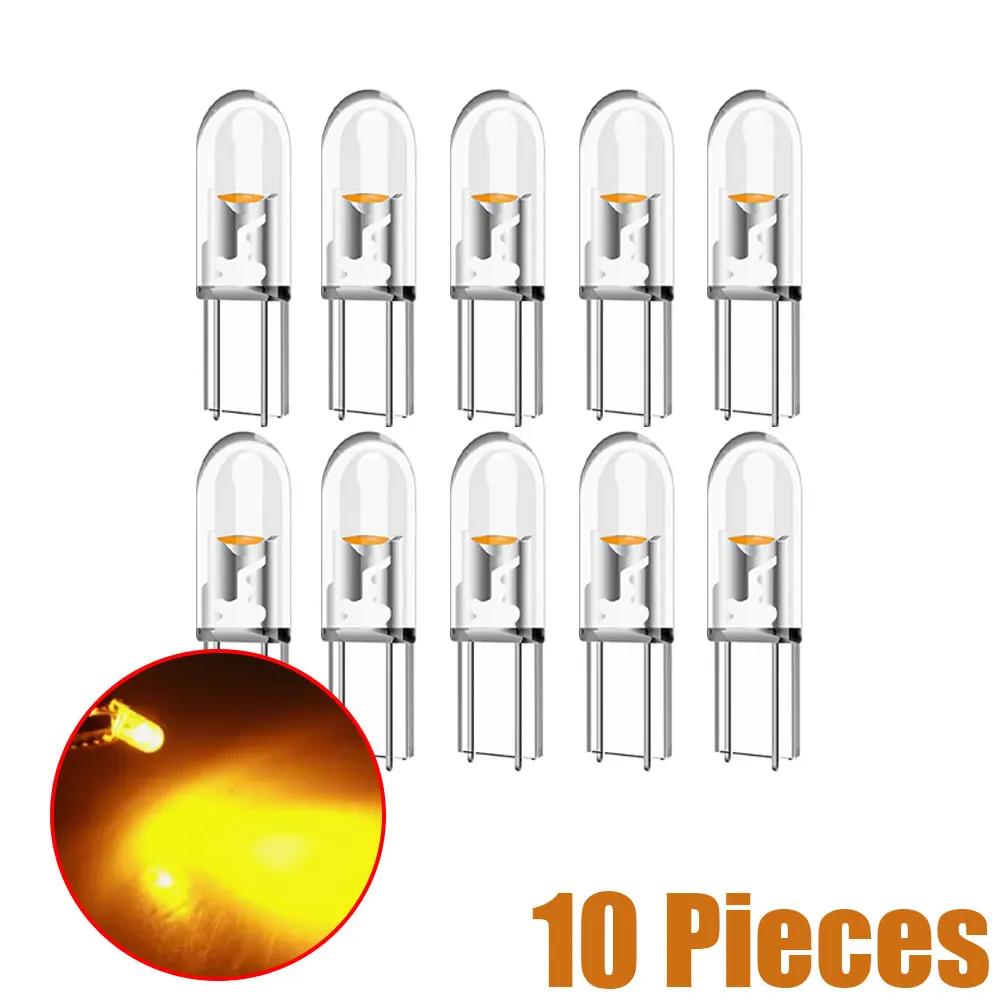 10pcs Car Trument Panel Warning Decoration Lamps Dashboard T5 LED W3W W1.2W 74 286 Wedge Indicator Lights Auto Accessories