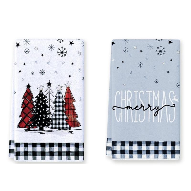 Quick Drying Christmas Kitchen Towels Decorative Holiday Dishcloths Drying Towel For Cleaning And Drying
