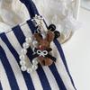 Adorable Rabbit Cherry Charm Keychain With Imitation Pearls Detachable Phone Strap Bag Accessories For Girls
