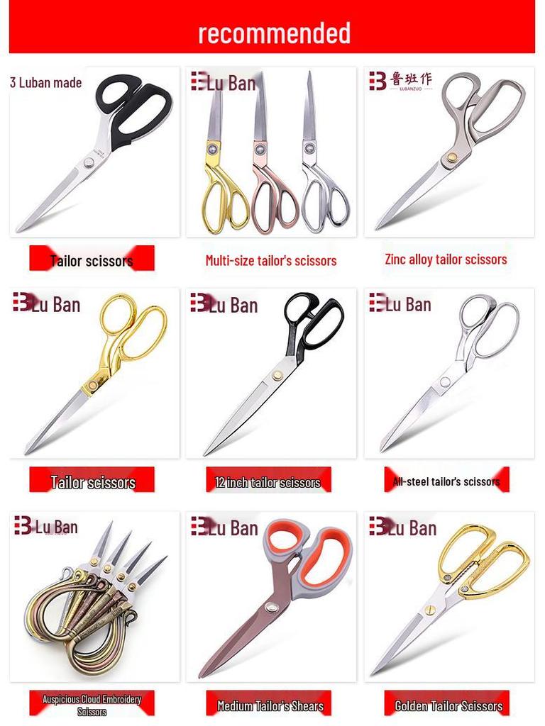 Multi-Size Manganese Steel Tailor Scissors – Cuts Various Fabrics