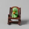 Mini Frog Figurine Resin Frog Sculpture with Rocking Chair Small Healing Frog Ornament for Car Interior Home Office Desktop