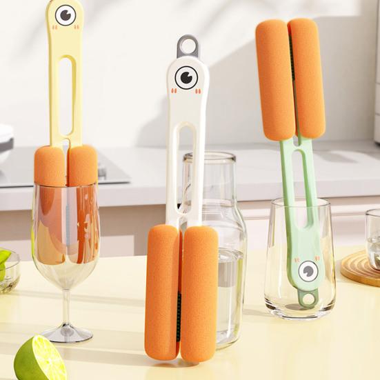 

Щетка для чистки чашек с длинной ручкой Губка 4-в-1 с жесткой щетиной Многофункциональная детская бутылочка Чашка с водой Оправа крышки Щель для чистки пазов Щетка для чистки Кухонные принадлежности