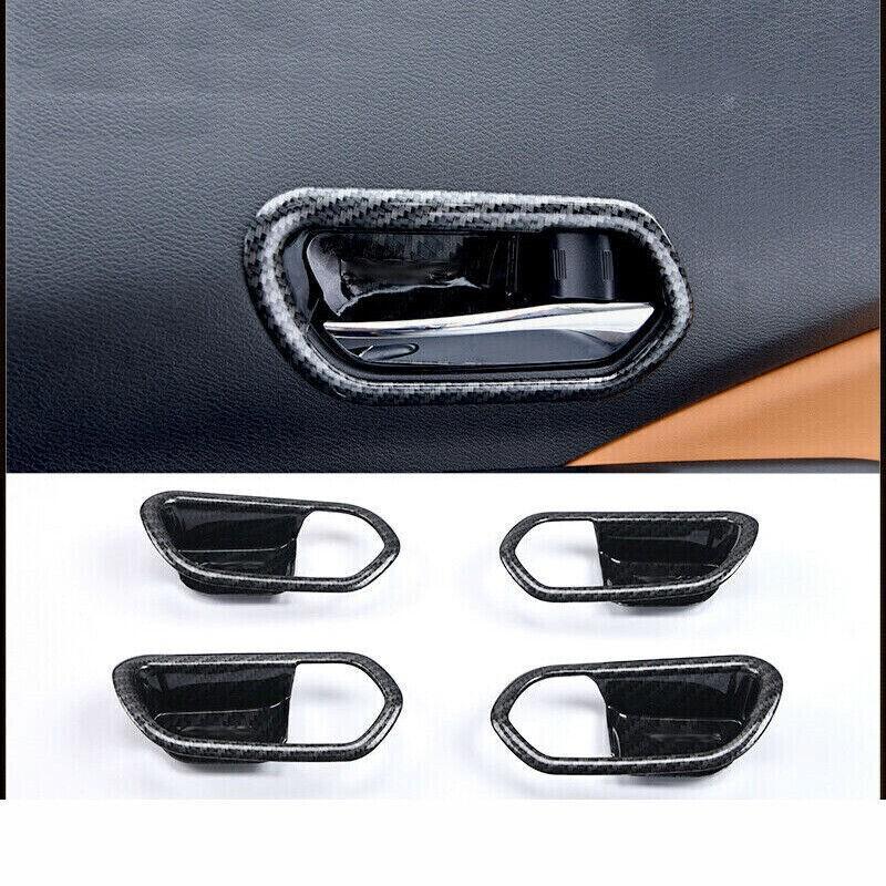 Carbon Fiber pattern Inner Door Handle Bowl Cover Trim For Nissan Kicks 2018-24