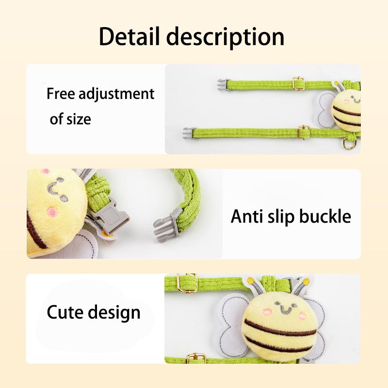 Cat Harness Cute Bee Style Pet Harnesses And Leashes Set Adjustable Harness for Cats Small Dogs Pug Chihuahua Cat Accessories