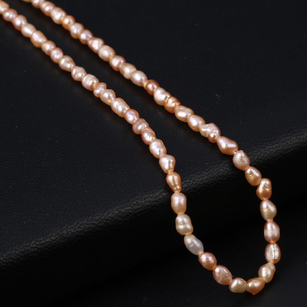 1String, White Natural Freshwater Pearls, Handmade Rice Pearl Beads, 3-3.5 Mm, for DIY Necklace Accessories, Jewelry Making, Women Gift, 36 Cm