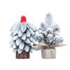 Mini Christmas Tree Small Tabletop Artificial Flocking Snow Christmas Tree with Wooden Stand for Dining Table Desk Home Holiday Decoration