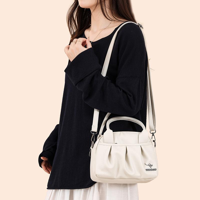 Elegant Leather Tote Bag for Women Casual Shoulder Crossbody Handbag with Top Handle