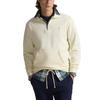Polo Ralph Lauren FW24 Jednobarevná mikina s polokošilovým límcem a malým vyšitým poníkem, se zapínáním na půl zip, s dlouhým rukávem, pro muže, barva krémová, MNPOKNI16823633-101