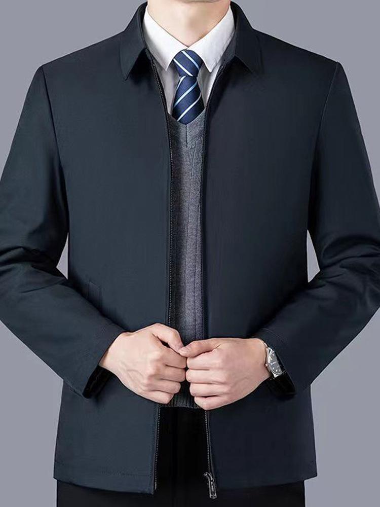2025 Herren Executive Mittleren Alters & Ältere Baumwolljacke - Warm, Verdickt, Lässige Frühjahrs-/Herbstkleidung