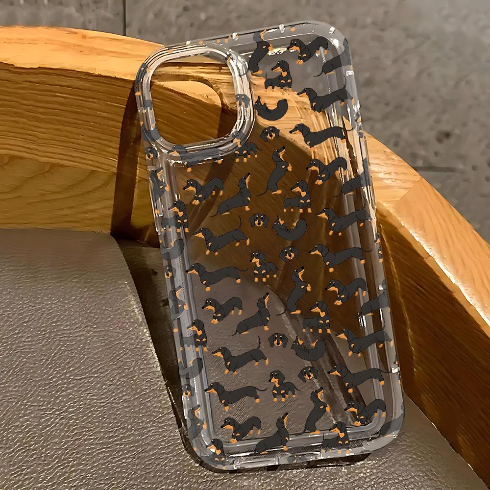 

Dachshund Silhouette Dog Phone Case for Vivo Y17s Y78 Y77 Y36 Y35 Y02s V40 V29 V27 S15 4G 5G Pro Airbag Anti Fall Clear Cover vivo Y51 4G