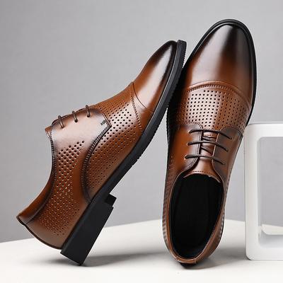Zapatos de Cuero para Hombre Negros Huecos Transpirables Casuales para Hombre Sandalias de Cuero de Verano 2025 2025