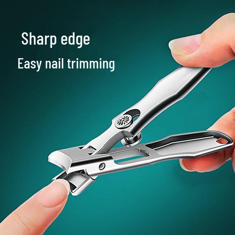 Anti-Splash Self-Locking Nail Clippers for Thick Toenails, Large Opening, 3CR13 Steel