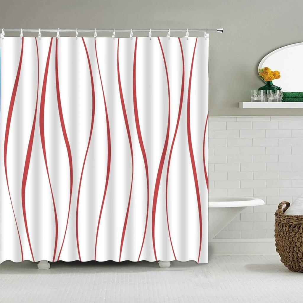 Black And White Striped Shower Curtain Colorful Creative Geometric Shower Curtain Modern Minimalist Bathroom Accessories Decor