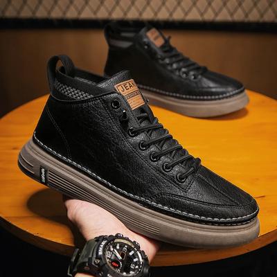 Herren Klassische Lederschuhe Herbst Bequeme Plateau Freizeitsportschuhe Männliche Vulkanisierte Schuhe Flats Sneakers Loafers Heißer Verkauf