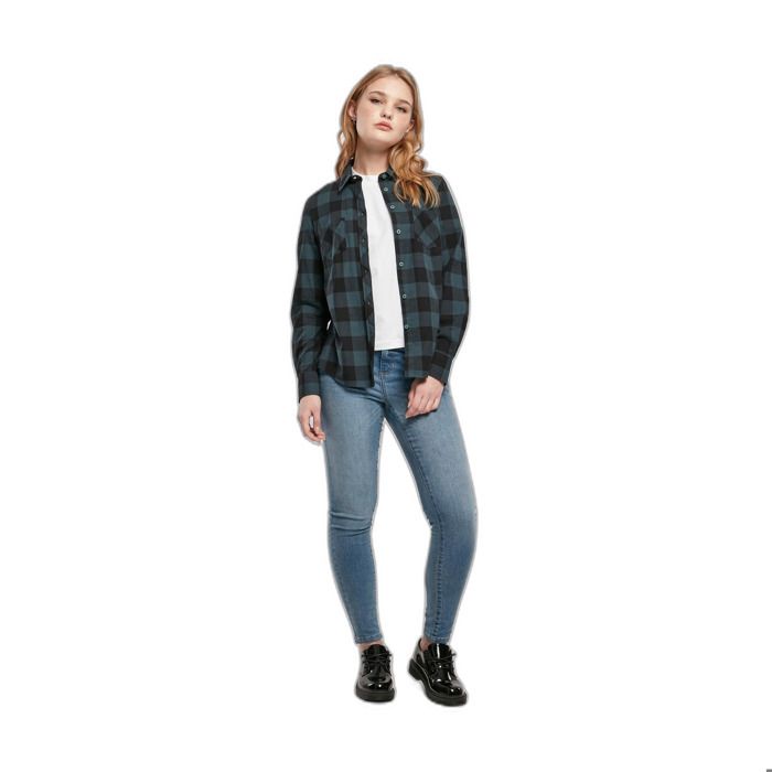 Chemise en flanelle - URBAN CLASSICS - Turnup Flanell - Ajustée - Manches longues - 100% coton