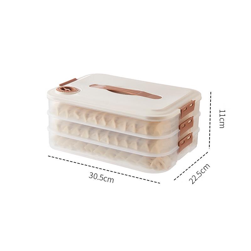 Three-Layer Food Storage Container for Dumplings & Wontons