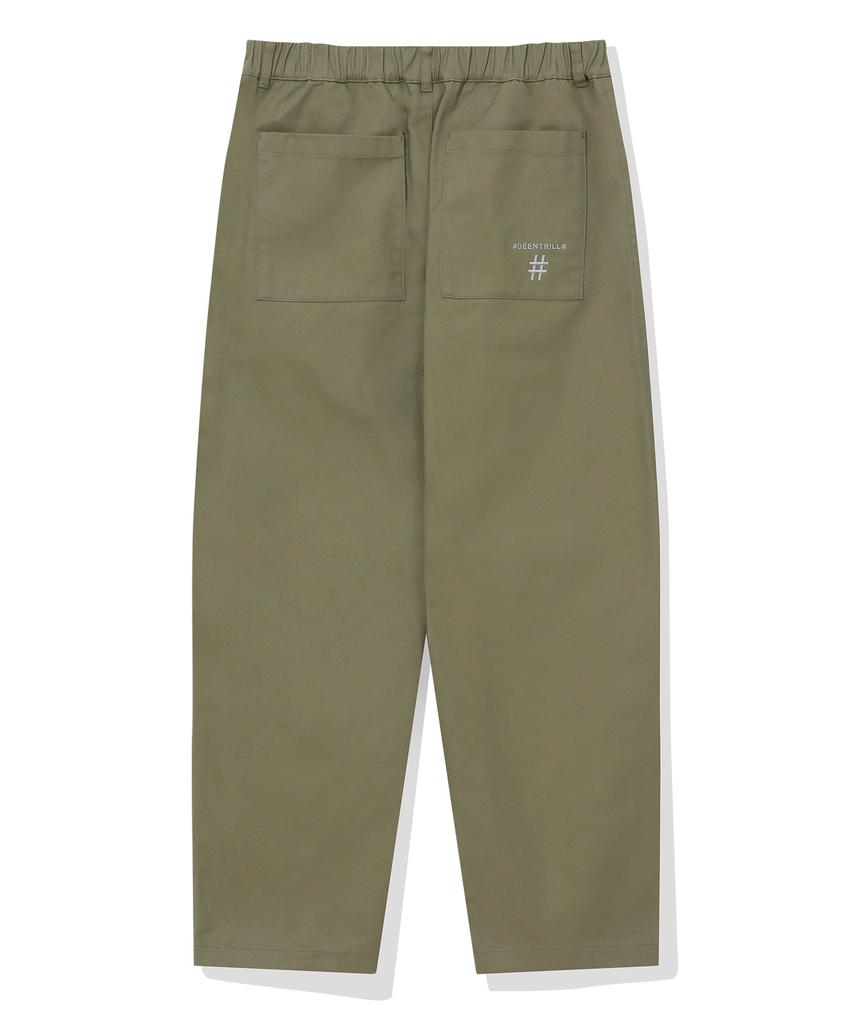 BEENTRILL Easy Cotton Wide Pants (Khaki)