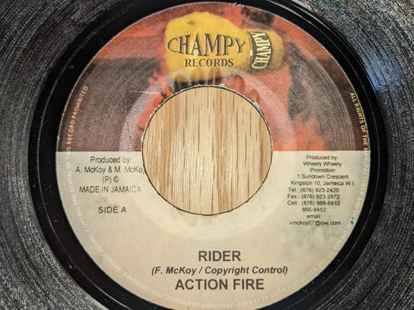 

7inch Record ACTION FIRE - Rider NONE Champy Records Jamaica Reggae, Ska & Dub Used