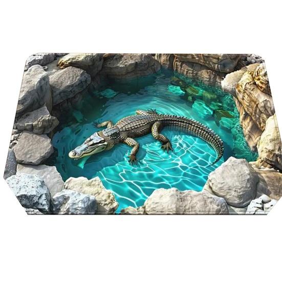 

3D Optical Illusion Area Rug Soft Absorbent Non-Slip Doormat Front Door Entrance Mat S