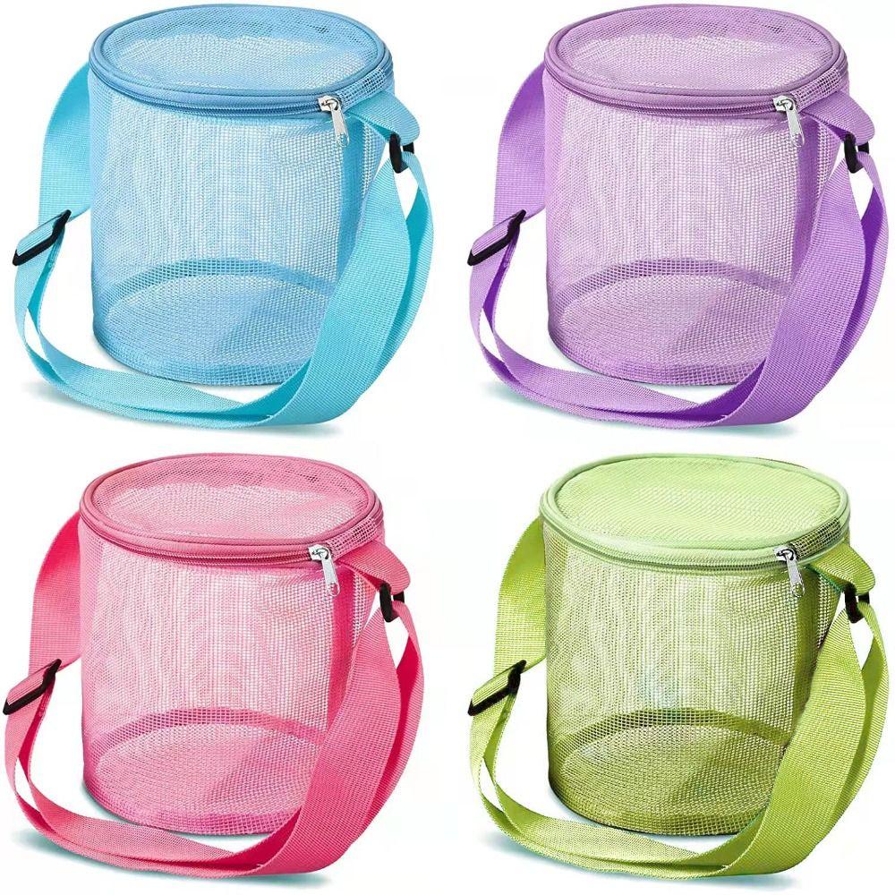 

Net Outdoor Beach Mesh Bag Zipper Storage Pouch Swim Sand Toys