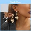 Heart Trendy Gold Pendant Earrings Vintage Geometric Heart Studs Fashion Street Style