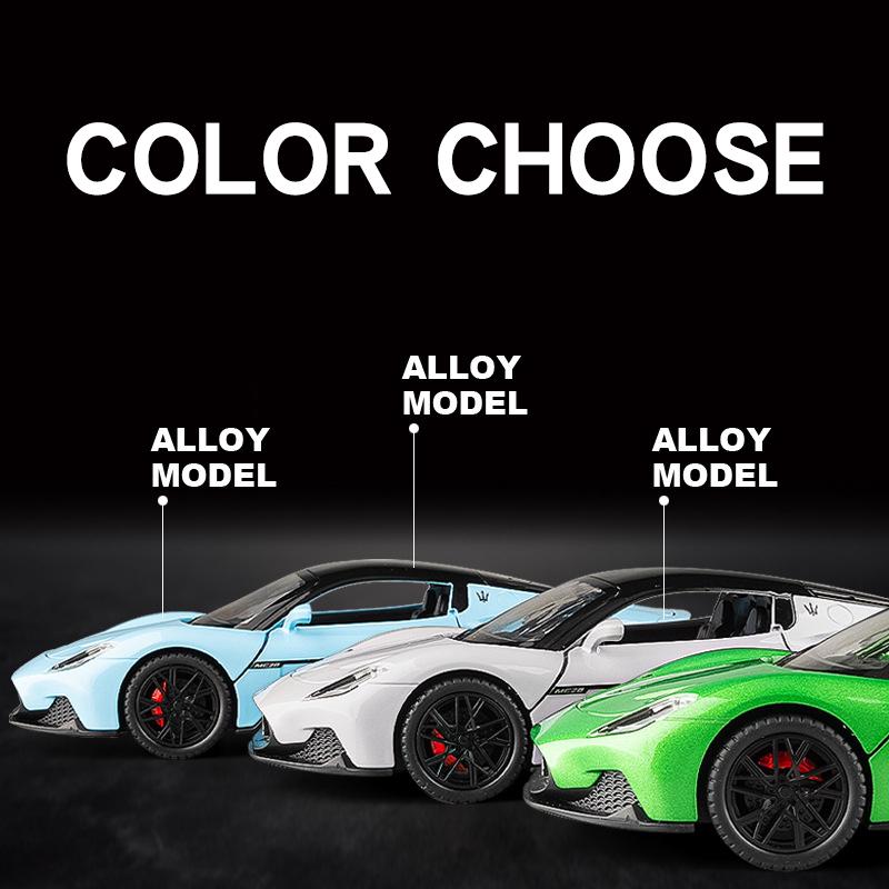 1/22 Maserati MC20 Alloy Model Car Metal Diecast Large Scale Vehicle Toy Model Collection Sound & Light Toy Car Gift for Kids