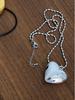 Sunflower Heart Necklace: Oni Fever Style Silver Sweater Chain for Women