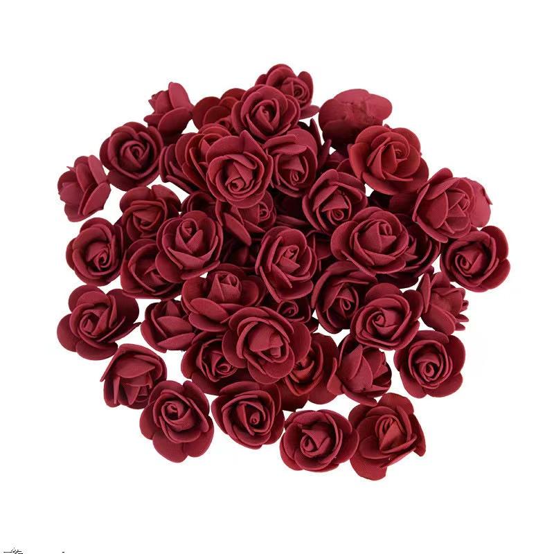50~500Pcs 3.5cm PE Foam Rose Head Artificial Flower For Wedding Birthday Party Home Decor DIY Bear Rose Valentines Day Gifts