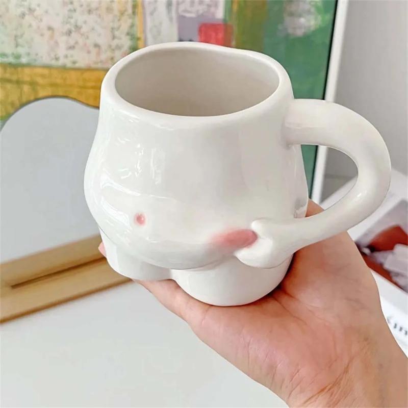 European Cute Belly Mug Ceramic Water Cup Office Creative Trendy Milk Breakfast Cup Coffee Cup